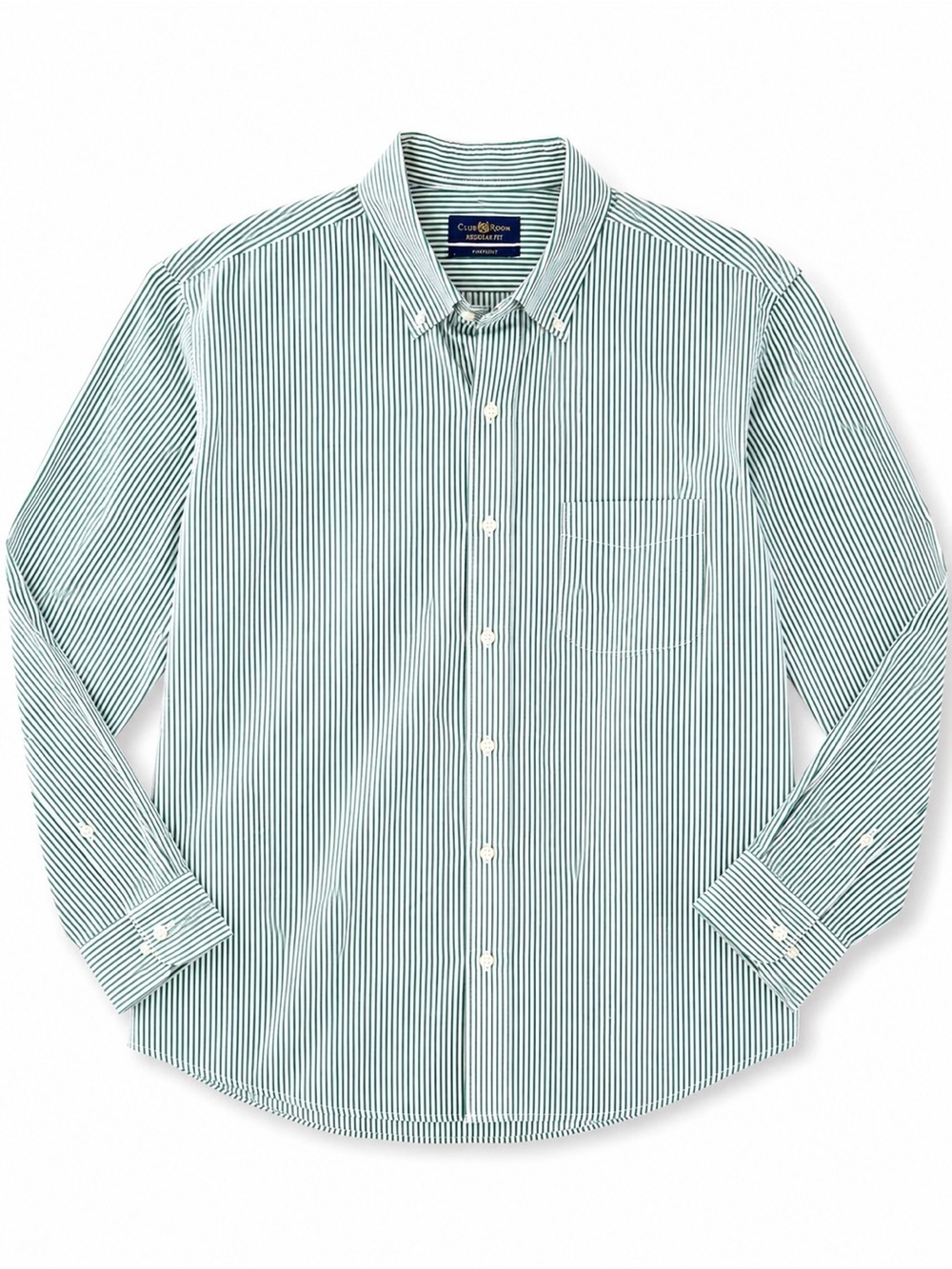 Club Room Green and White Pin Striped Button-Down Dress Shirt Men’s 16.5 (34/35)
